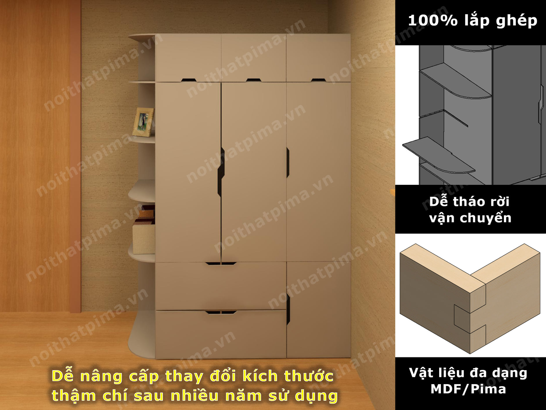 Tủ quần áo lắp ghép Tủ quần áo lắp ghép